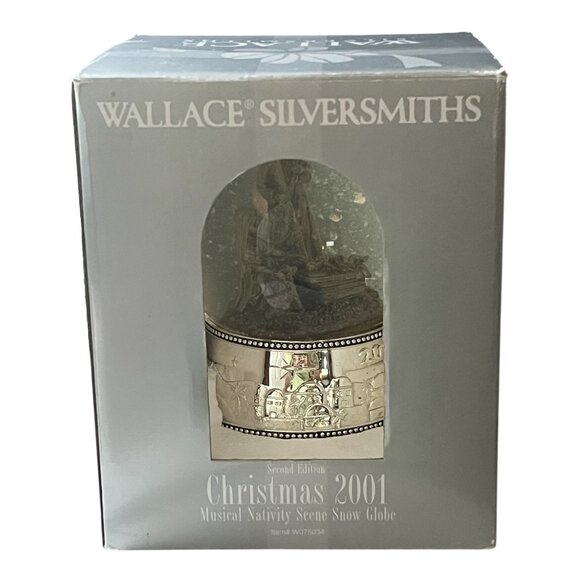 Wallace Silversmiths Christmas 2001 Musical Nativity Snow Globe – Second Edition - Picture 1 of 7